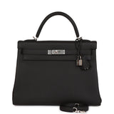 Hermes Kelly 32cm Retourne Black Togo Palladium Hardware