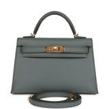 Hermes Kelly 20 Sellier Vert Amande Epsom Gold Hardware