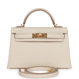 Hermes Kelly 20 Sellier Craie Epsom Gold Hardware