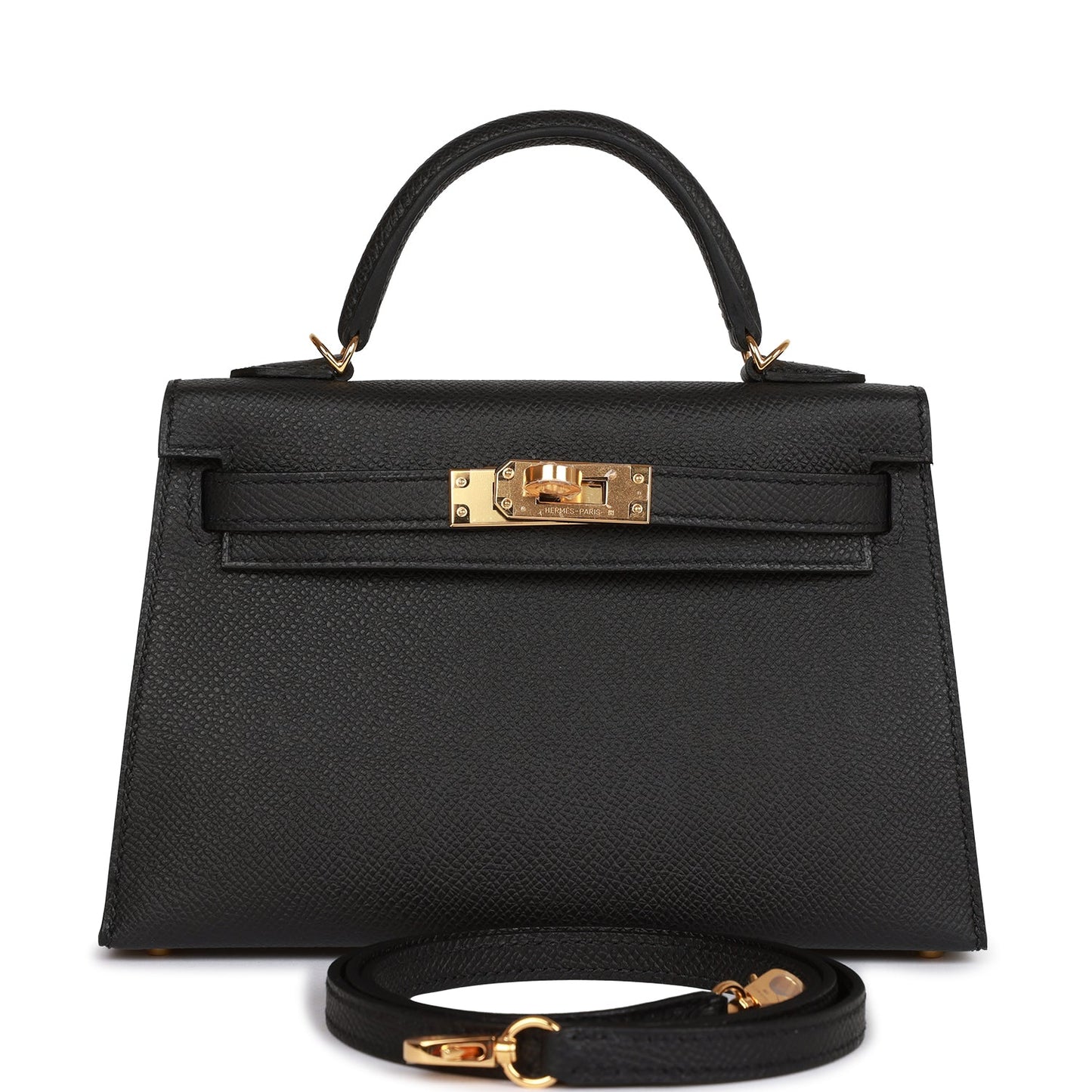 Hermes Kelly 20 Sellier Black Epsom Gold Hardware Deposit 1