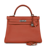 Hermes Kelly 32 Retourne Blush Verso Evercolor Palladium Hardware