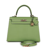 Hermes Special Order (HSS) Kelly 25 Sellier Vert Criquet Epsom Permabrass Hardware