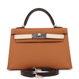 Hermes Kelly 20 Sellier Tri-color Gold, Black and Nata Epsom Palladium Hardware