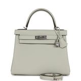 Hermes Kelly 28 Retourne Gris Neve Togo Palladium Hardware
