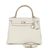 Hermes Kelly 25 Retourne Mushroom Togo Palladium Hardware