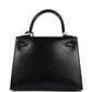 Hermes Kelly Sellier 25 Black Box Gold Hardware