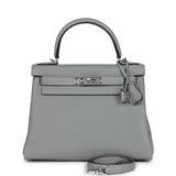 Hermes Kelly Retourne 28 Gris Mouette Togo Palladium Hardware