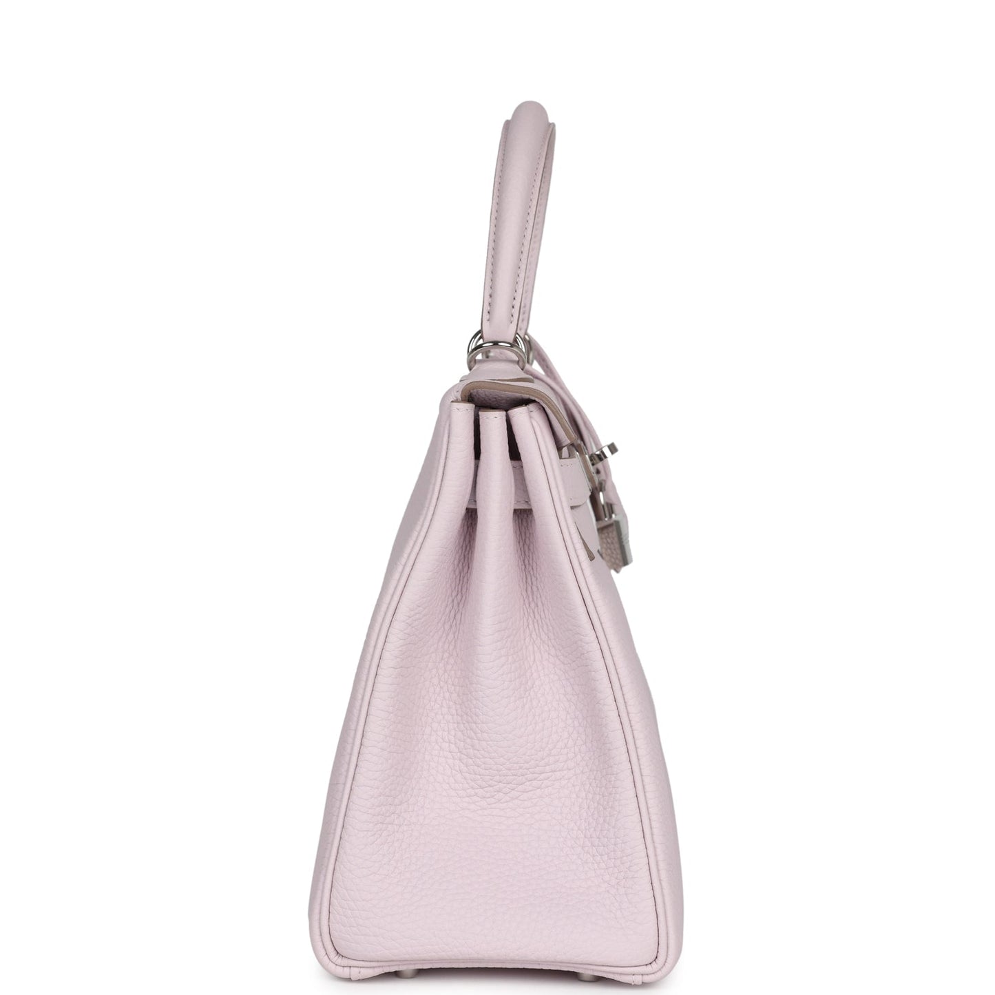 New Hermes Kelly Retourne 28 Mauve Pale Clemence Palladium Hardware