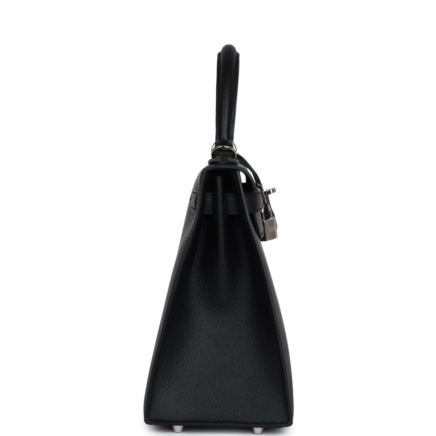 New Hermes Kelly Sellier 28 Black Epsom Palladium Hardware