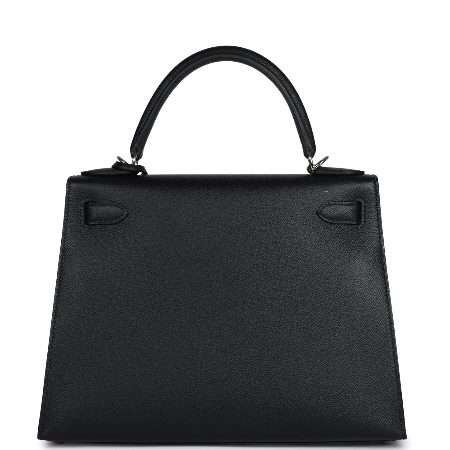 New Hermes Kelly Sellier 28 Black Epsom Palladium Hardware