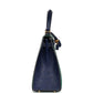 Hermes Special Order (HSS) Kelly Sellier 25 Vert Vertigo and Bleu Iris Ostrich Brushed Gold Hardware