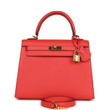 Pre-owned Hermes Kelly Sellier 25 Rose Jaipur Epsom Gold Hardware - Payment 2