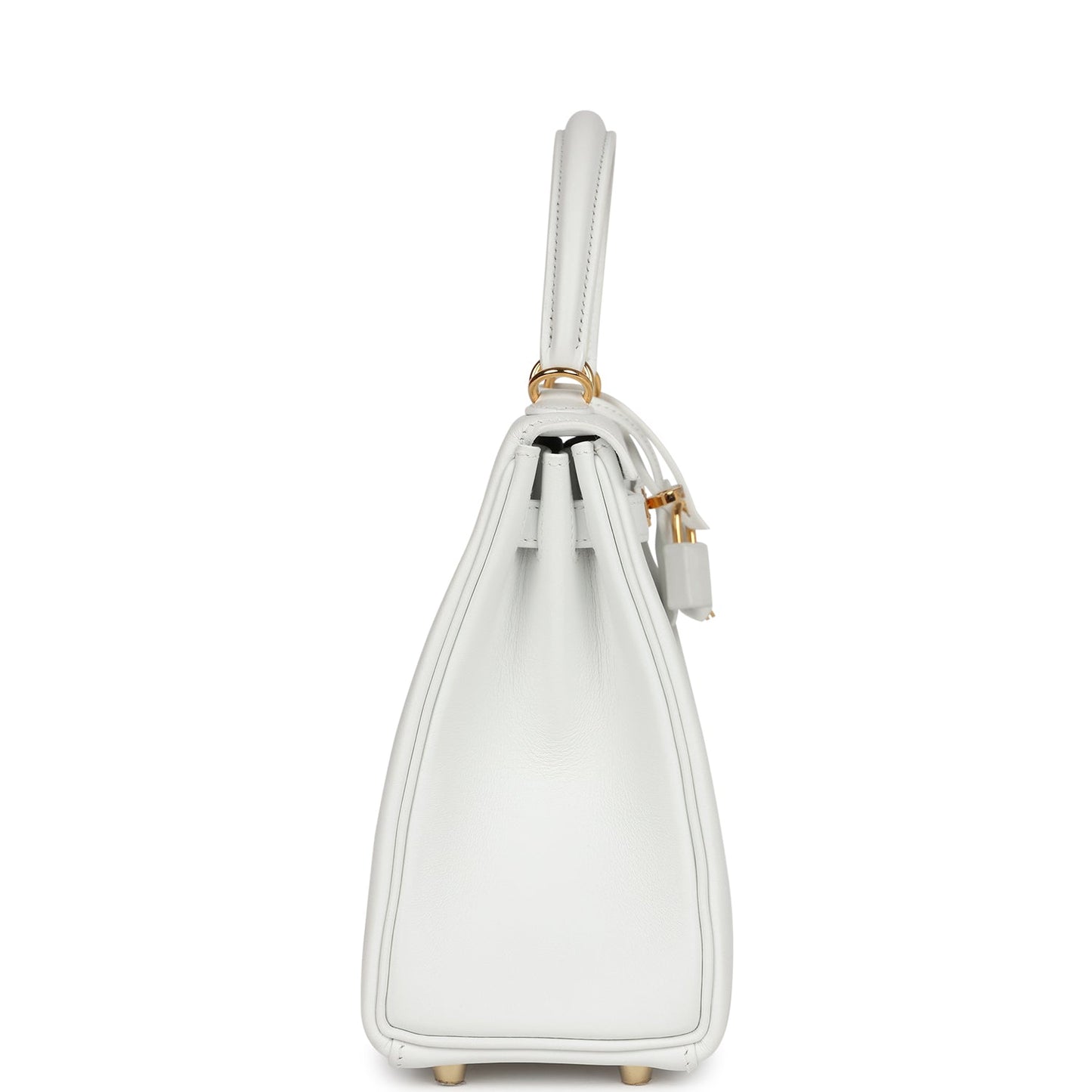 Hermes Kelly Retourne 25 New White Swift Gold Hardware