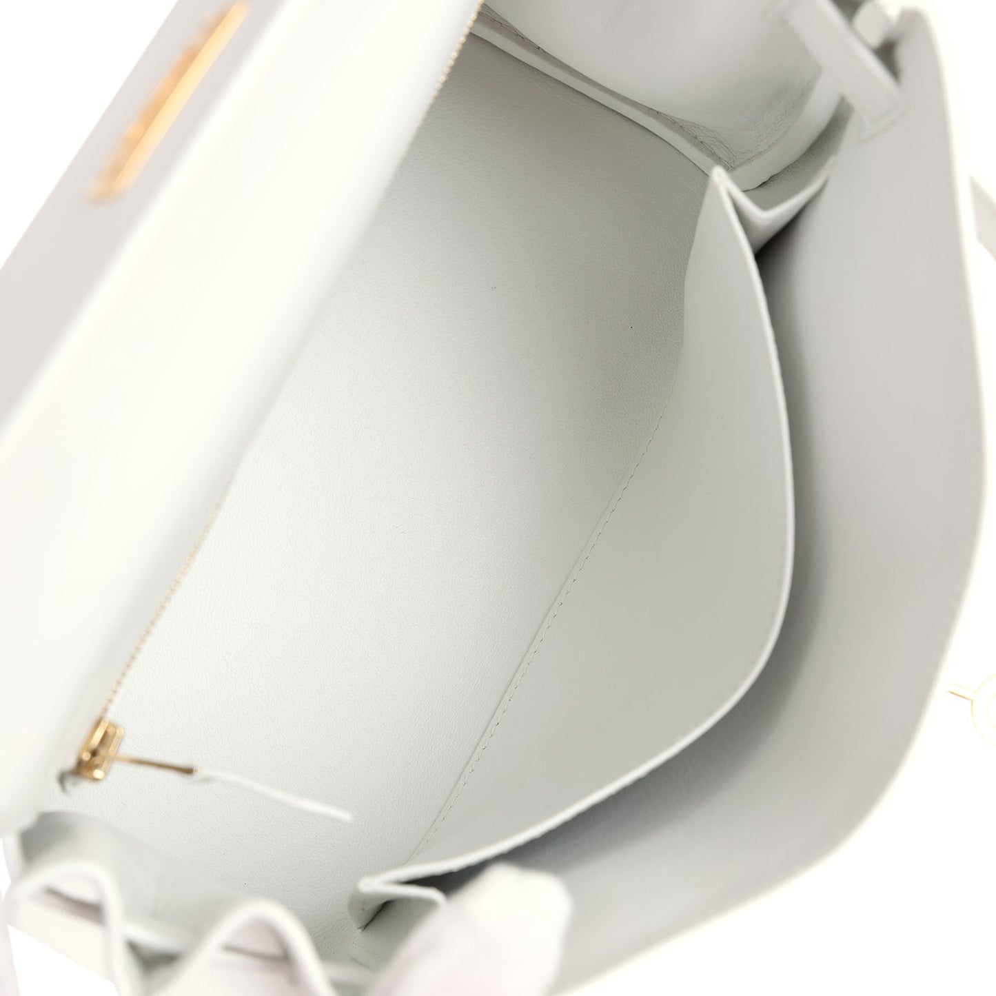 Hermes Kelly Retourne 25 New White Swift Gold Hardware