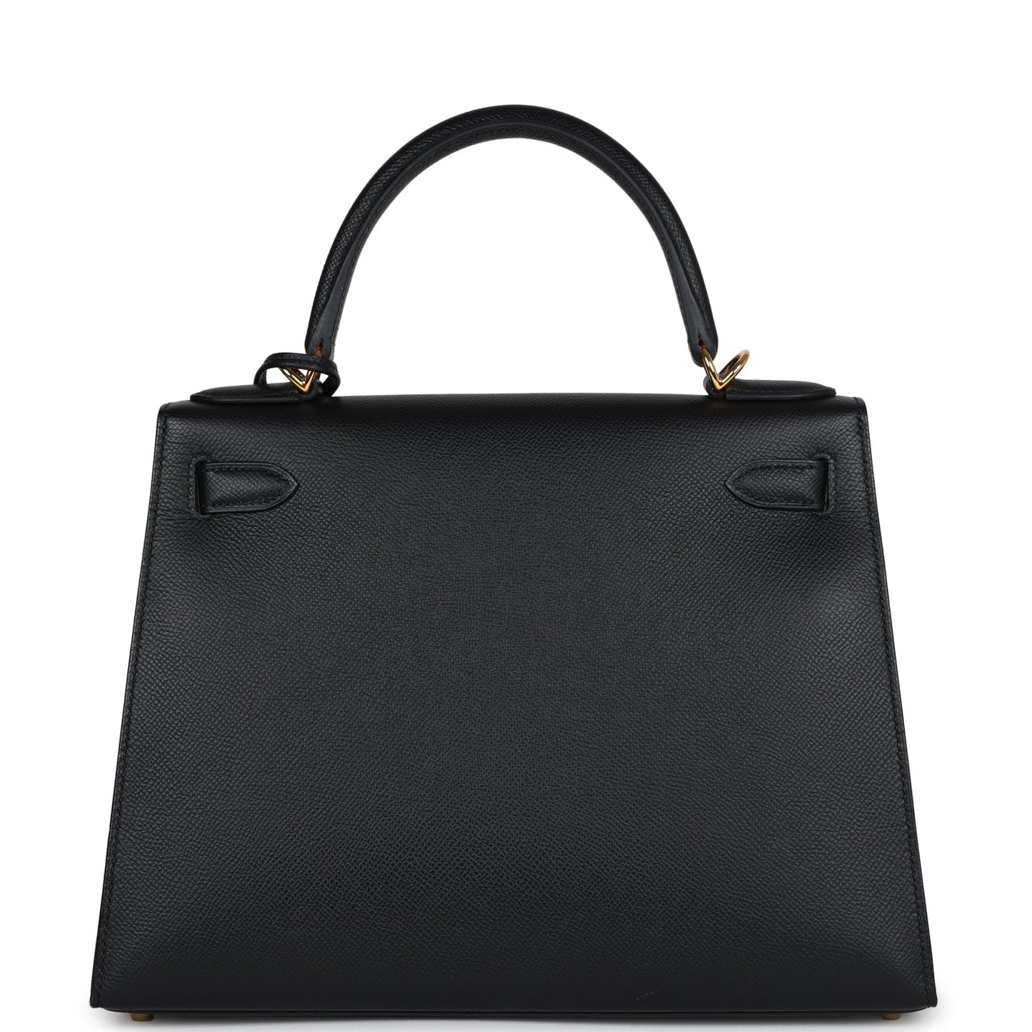Pre-owned Hermes Kelly Sellier 28 Black Epsom Gold Hardware