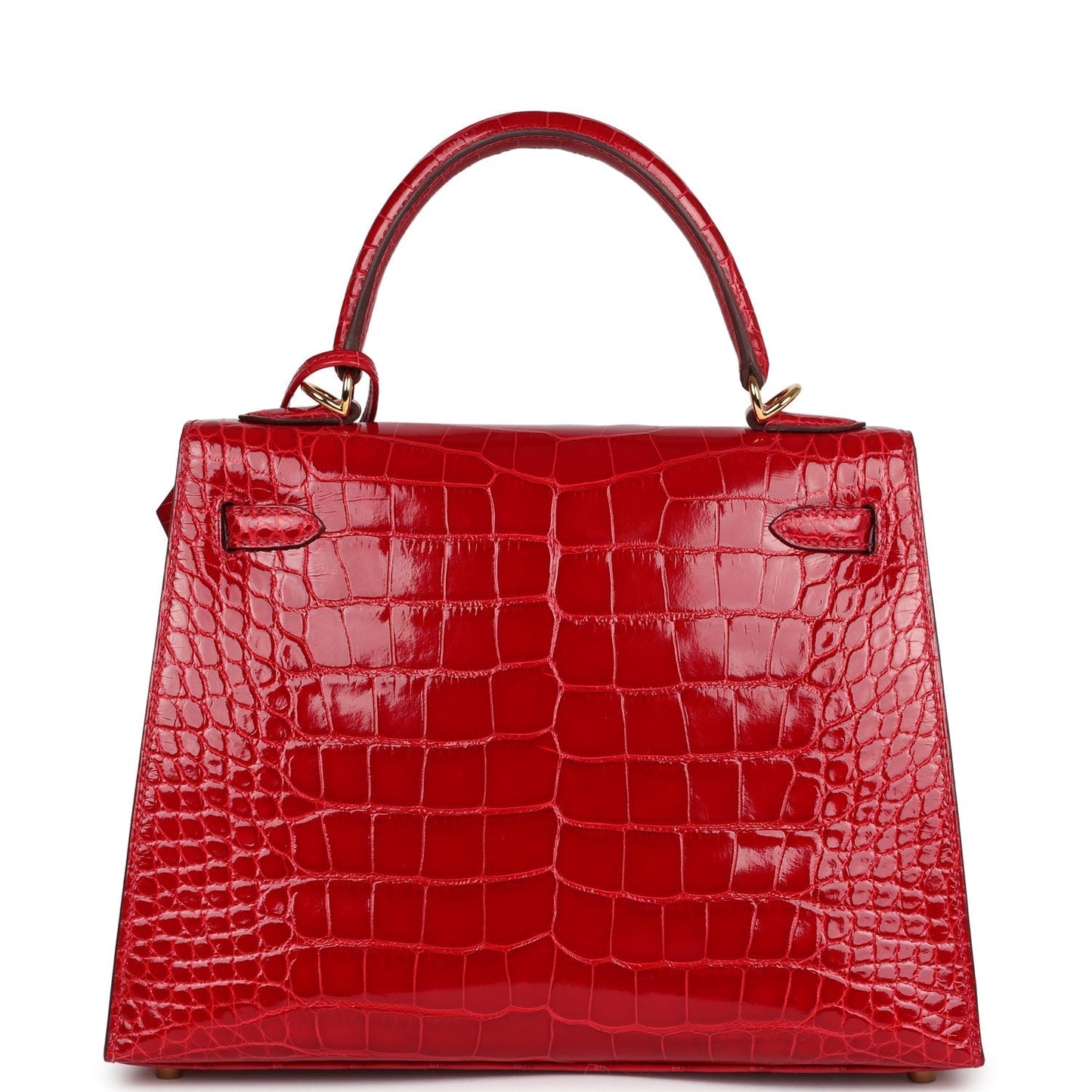 Hermes Kelly Sellier 25 Braise Shiny Alligator Mississippiensis Gold Hardware