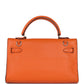 Hermes Micro Kelly 15 Orange Swift Palladium Hardware