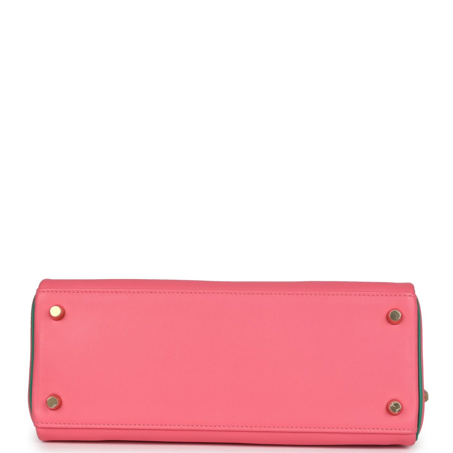 Hermes Special Order (HSS) Kelly Retourne 28 Rose Azalee and Vert Vertigo Swift Gold Hardware