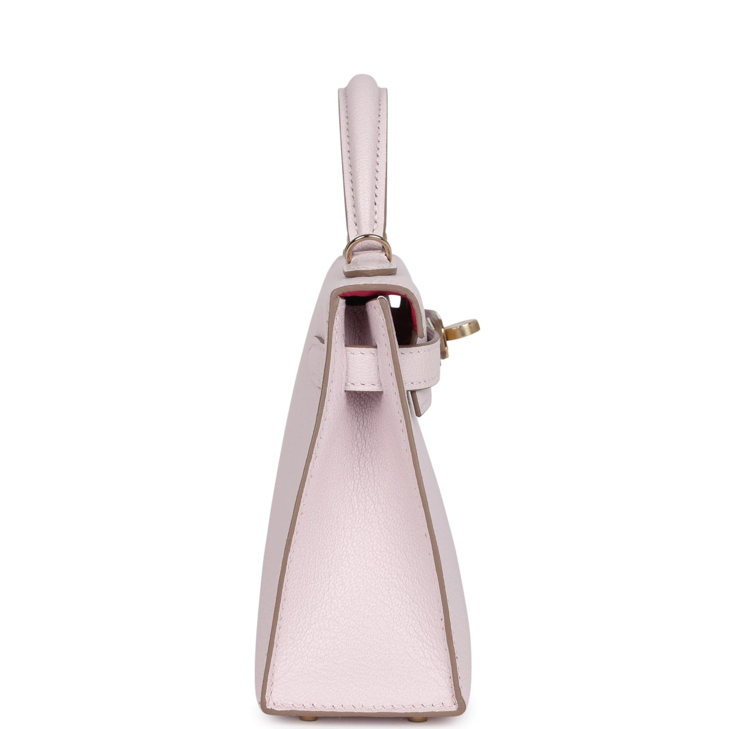Hermes Special Order (HSS) Kelly Sellier 20 Mauve Pale Verso Chevre Mysore Permabrass Hardware
