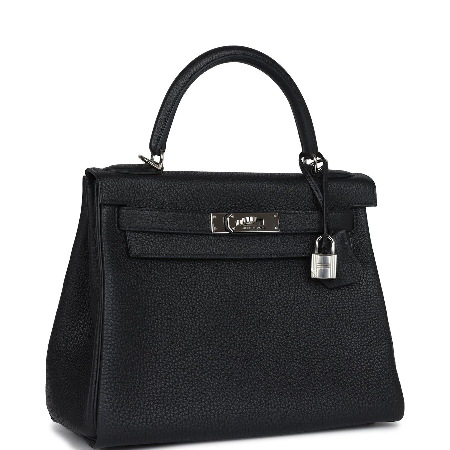 New Hermes Kelly Retourne 28 Black Togo Palladium Hardware