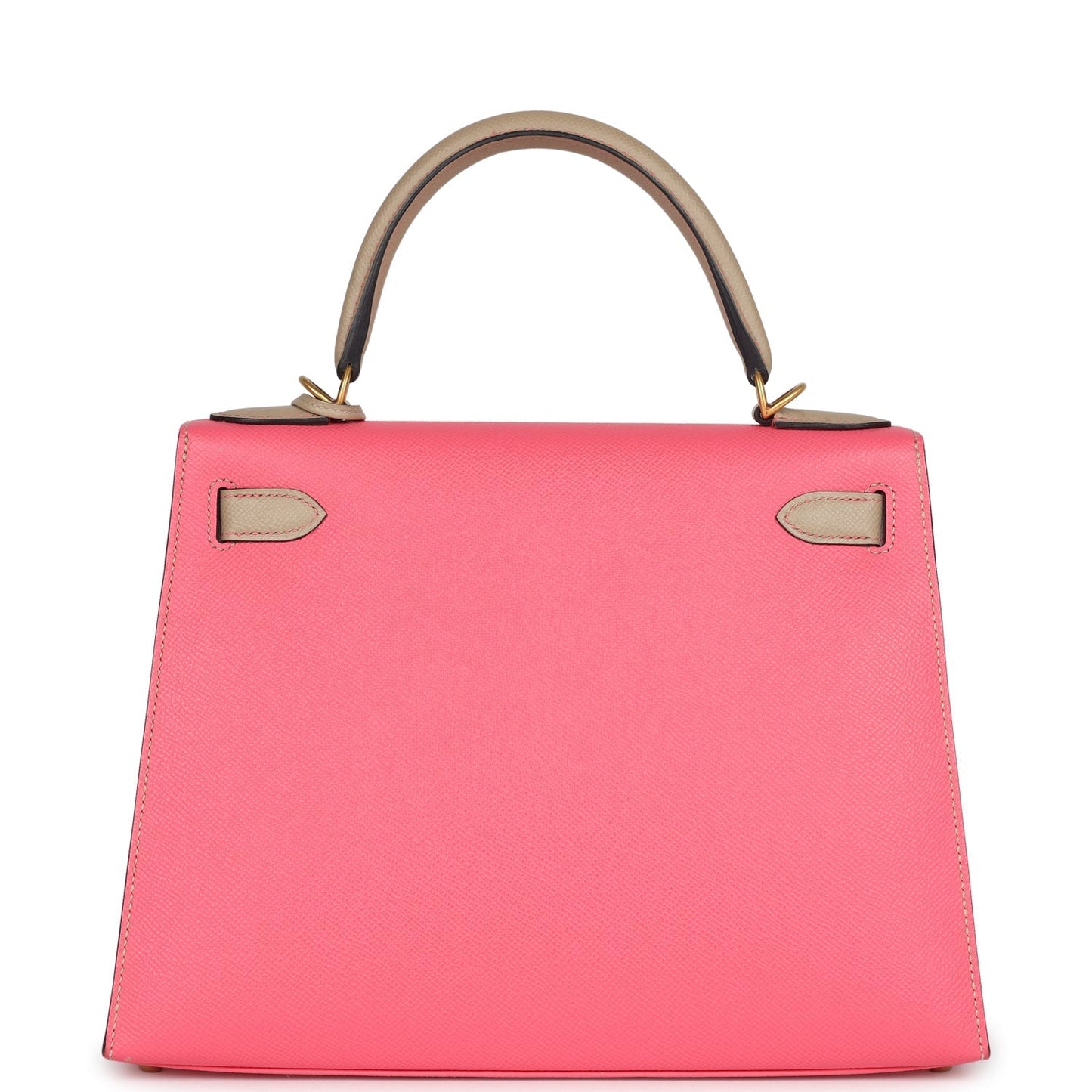 Pre-owned Hermes Special Order (HSS) Kelly Sellier 28 Rose Azalee and Trench Epsom Epsom Brushed Gold Hardware