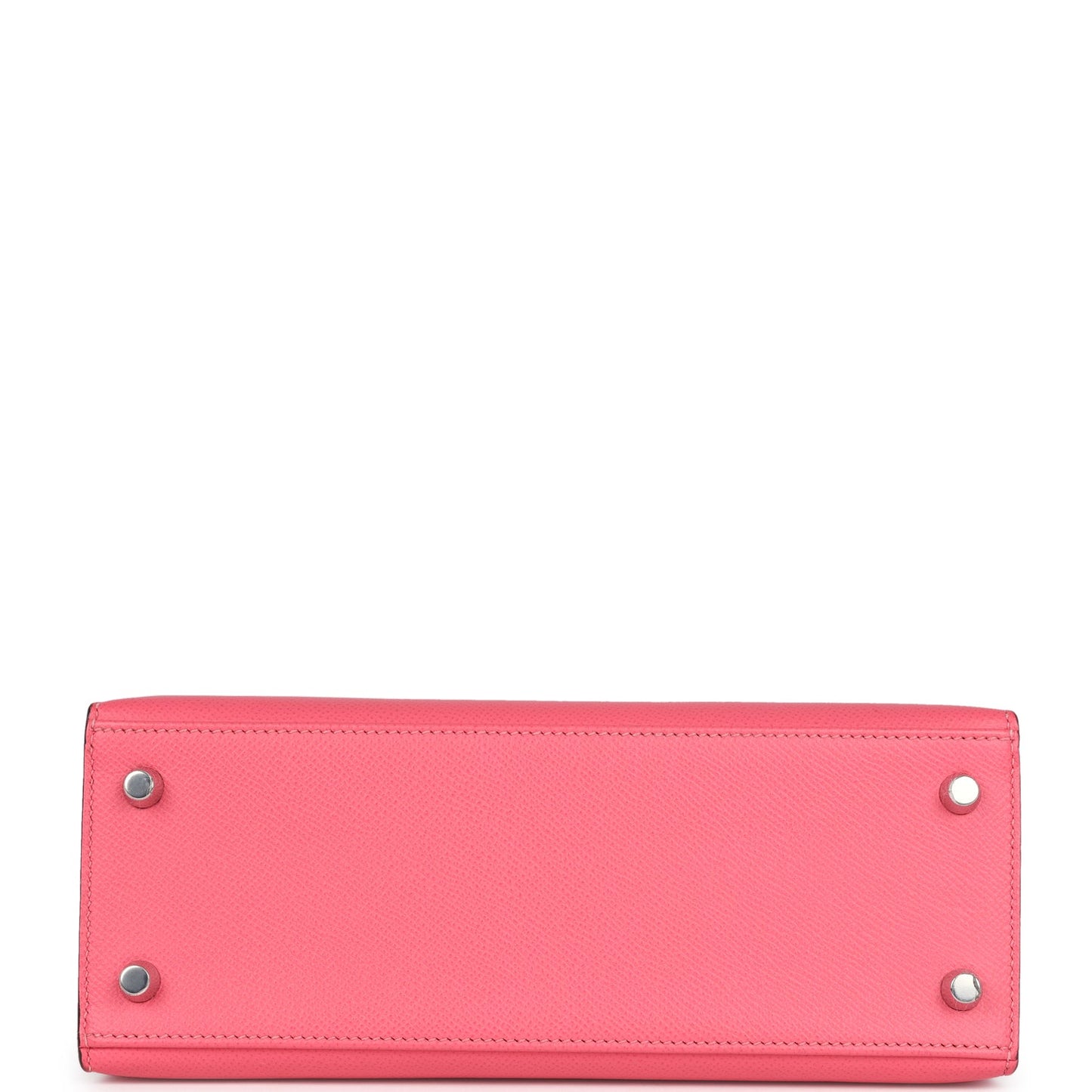 Pre-owned Hermes Kelly Sellier 25 Rose Azalee Epsom Palladium Hardware