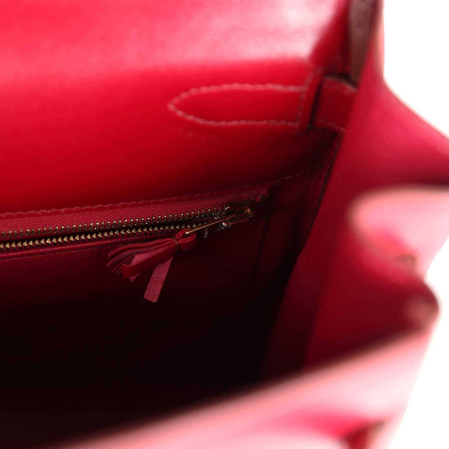 Hermes Ghillies Kelly Retourne 35 Rubis Tadelakt Permabrass Hardware