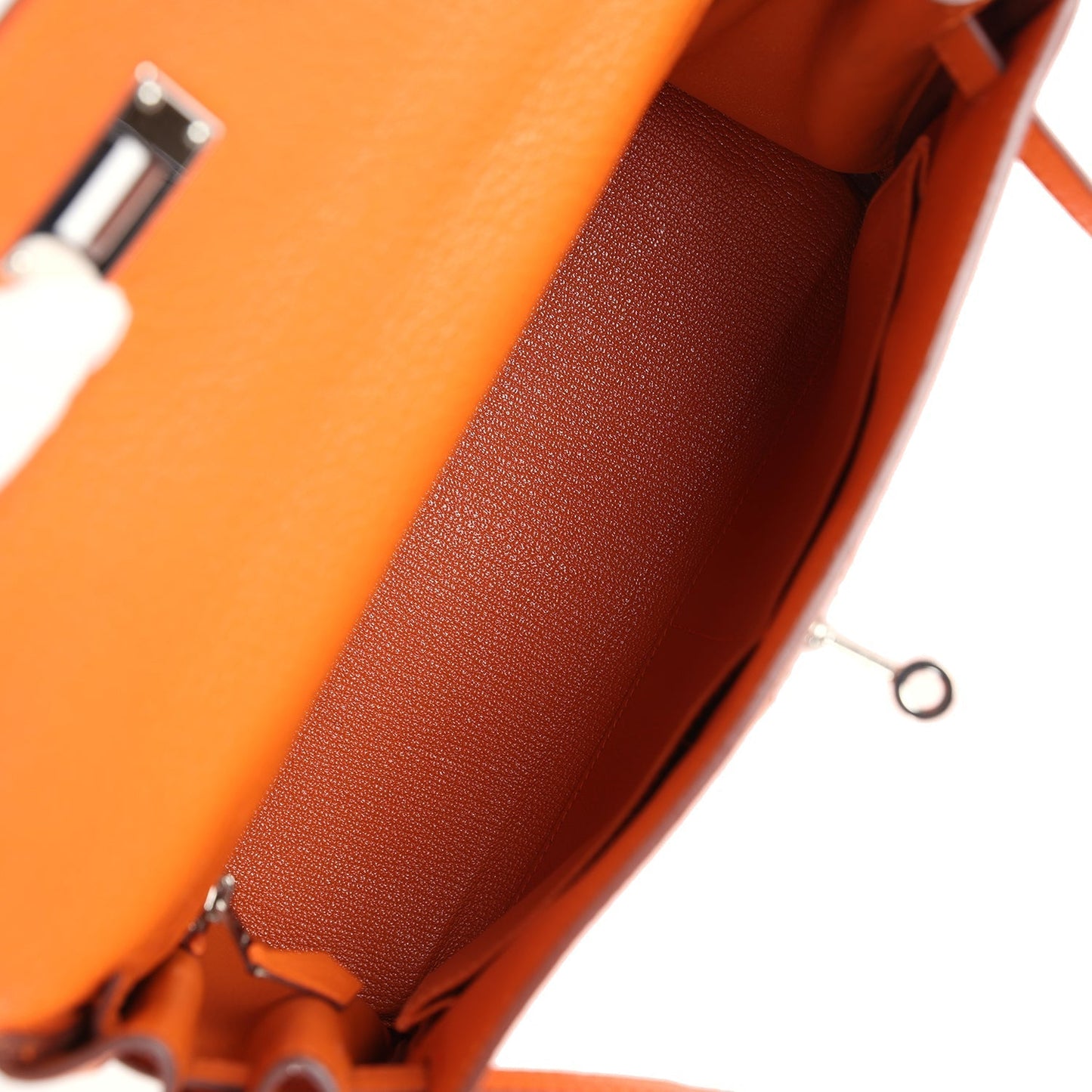 Hermes Kelly Retourne 28 Orange Togo Palladium Hardware