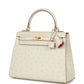 Hermes Special Order (HSS) Kelly Sellier 25 Beton Ostrich Verso Brushed Gold Hardware