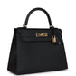 New Hermes Kelly Sellier 28 Black Epsom Permabrass Hardware