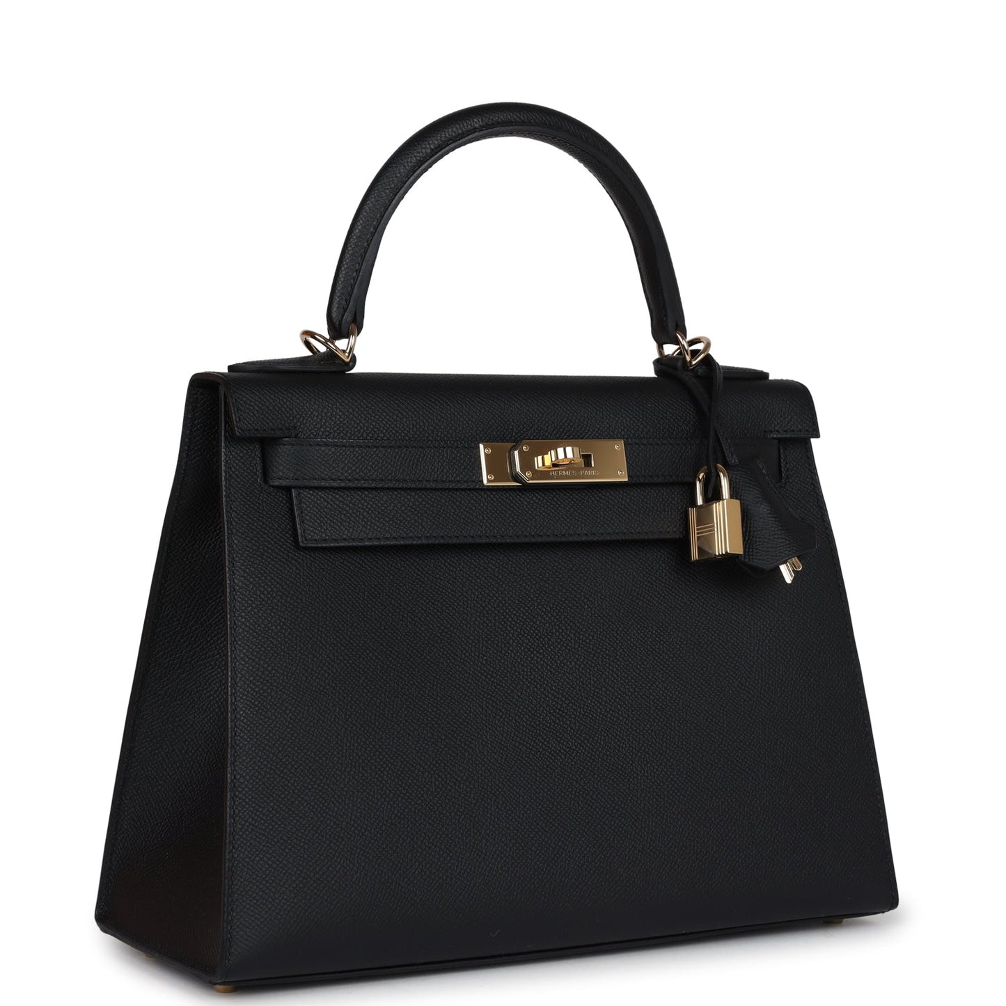 New Hermes Kelly Sellier 28 Black Epsom Permabrass Hardware