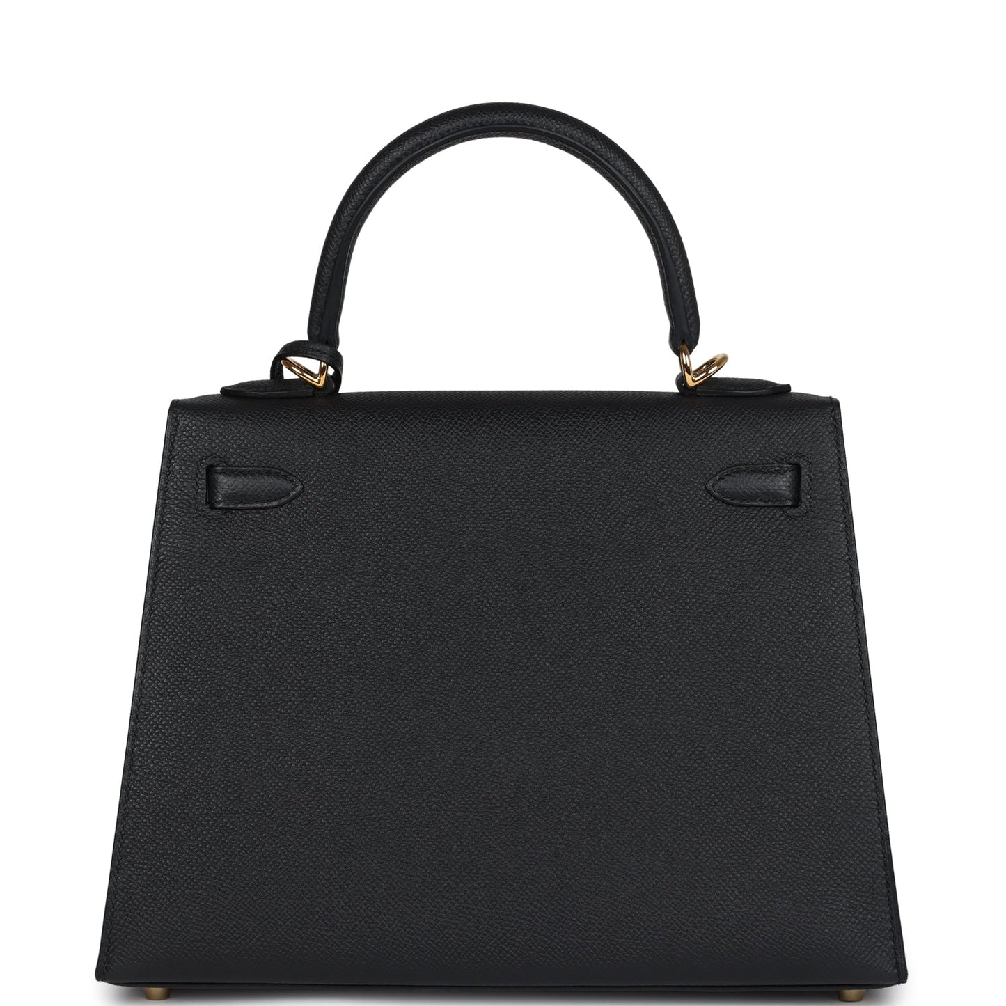 Hermes Kelly Sellier 25 Black Epsom Gold Hardware