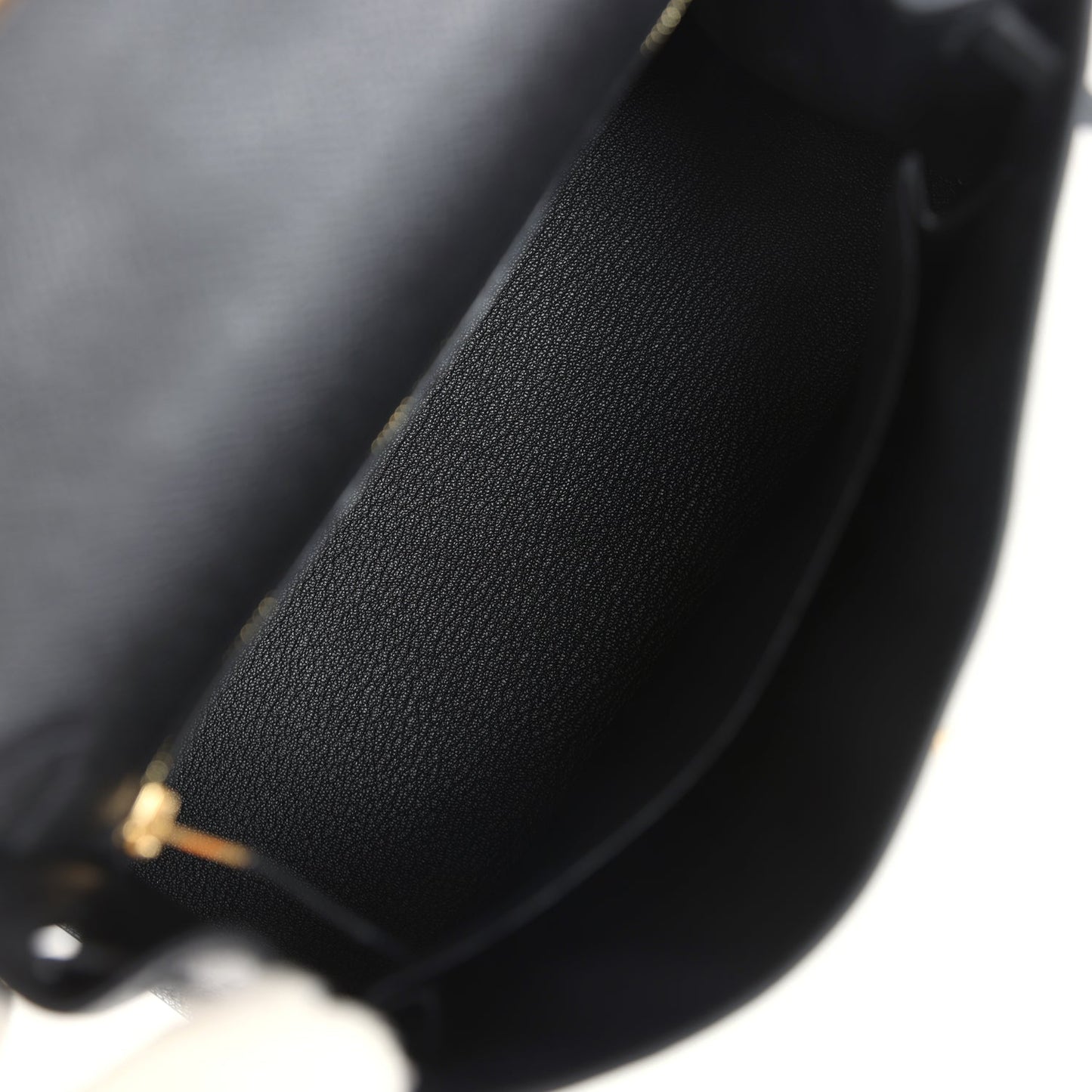 Hermes Kelly Sellier 25 Black Epsom Gold Hardware
