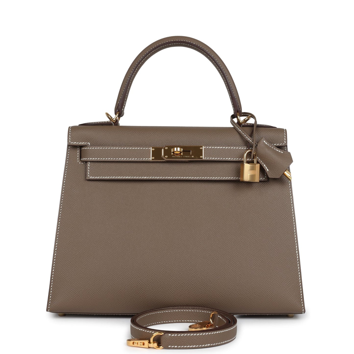 New Hermes Kelly Sellier 28 Etoupe Epsom Gold Hardware