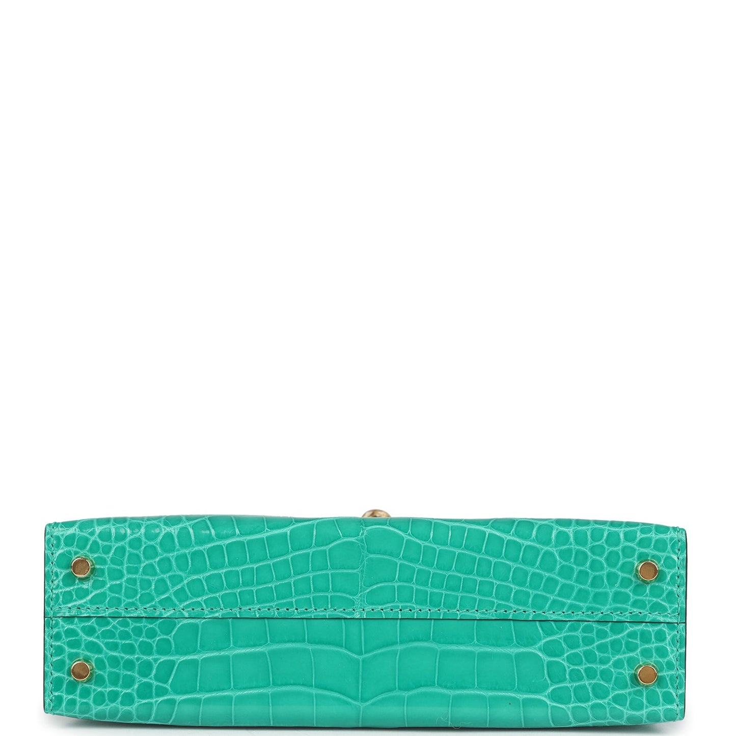 Hermes Kelly Sellier 20 Vert Jade Shiny Alligator Gold Hardware
