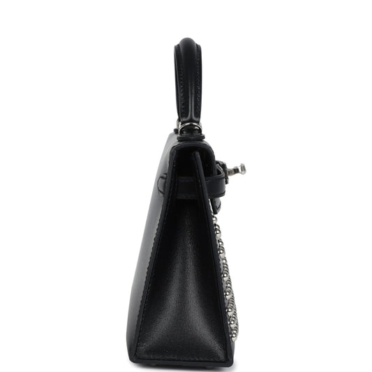 Hermes Kelly Sellier 20 Clouté Black Box Palladium Hardware