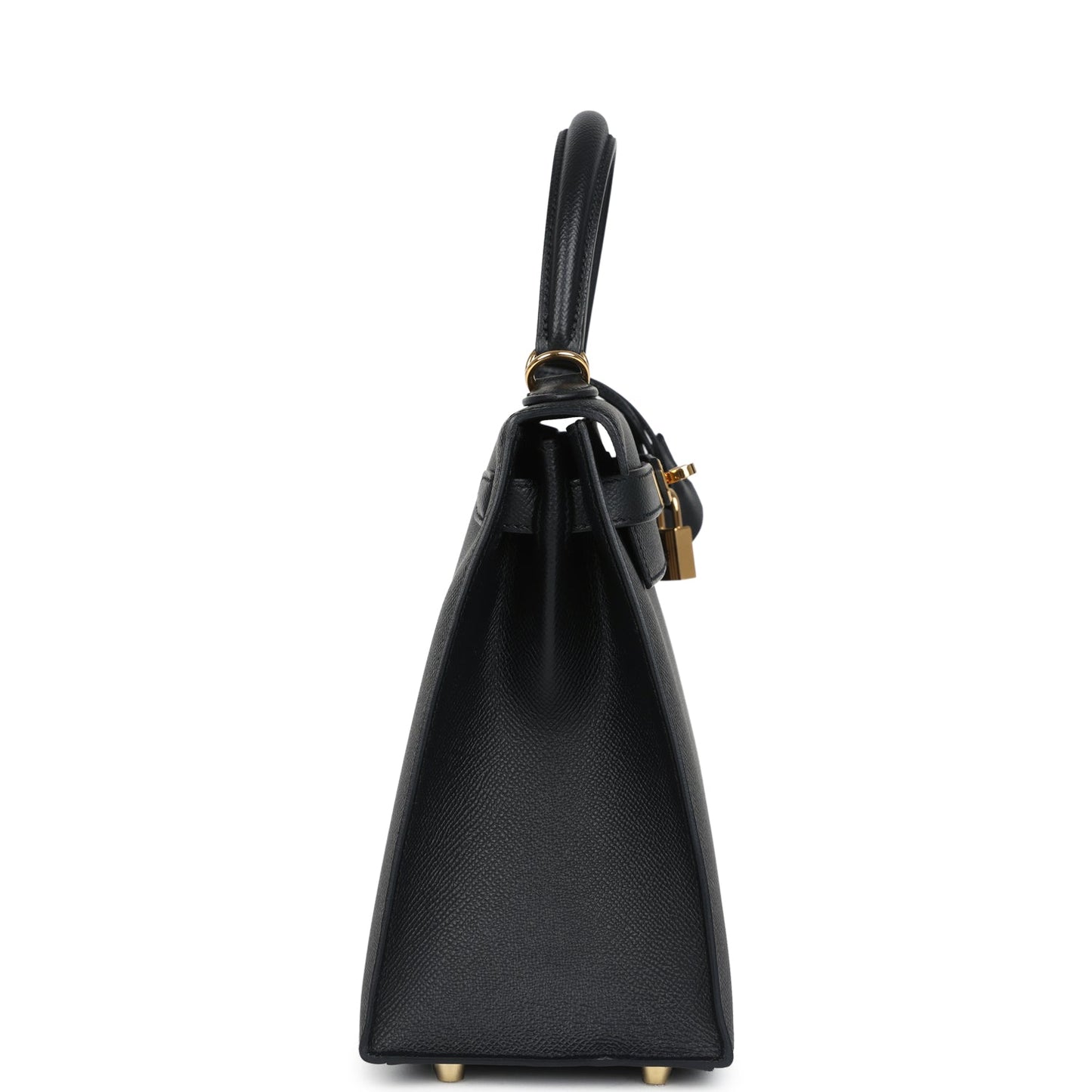 Pre-owned Hermes Kelly Sellier 28 Black Epsom Gold Hardware