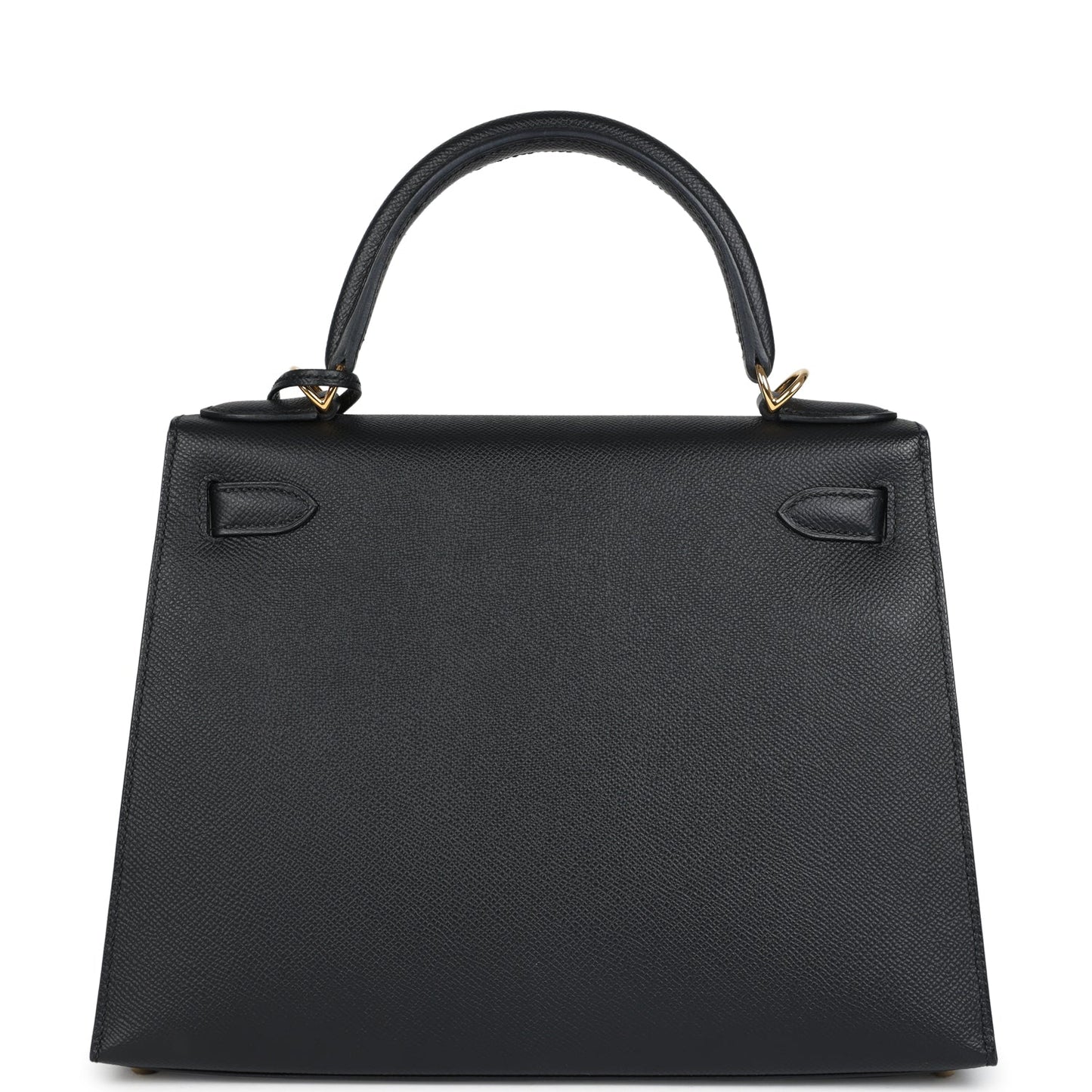 Pre-owned Hermes Kelly Sellier 28 Black Epsom Gold Hardware