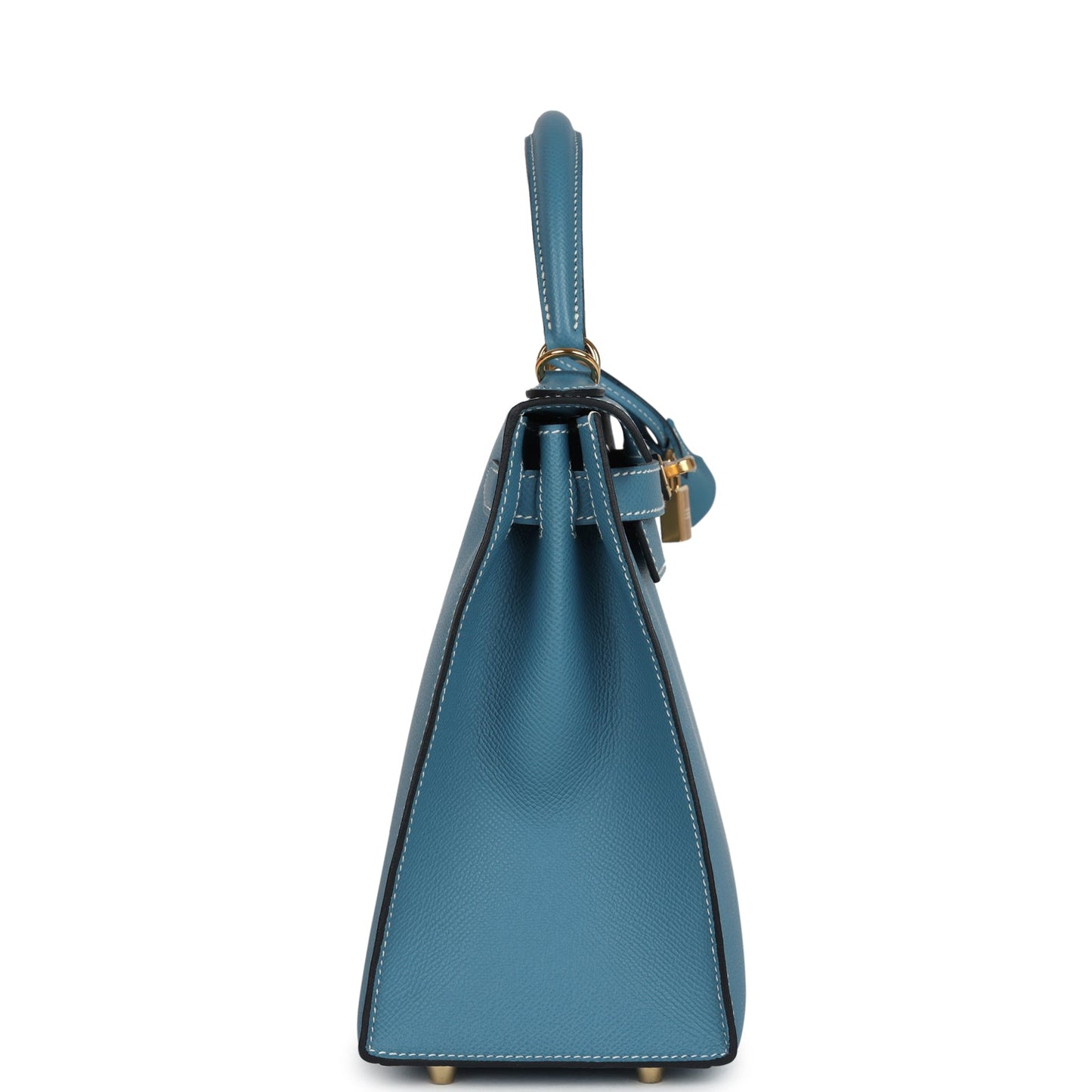 Hermes Kelly Sellier 28 Blue Jean Epsom Gold Hardware