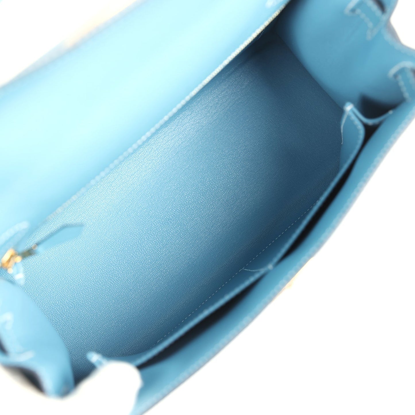 Hermes Kelly Sellier 28 Blue Jean Epsom Gold Hardware