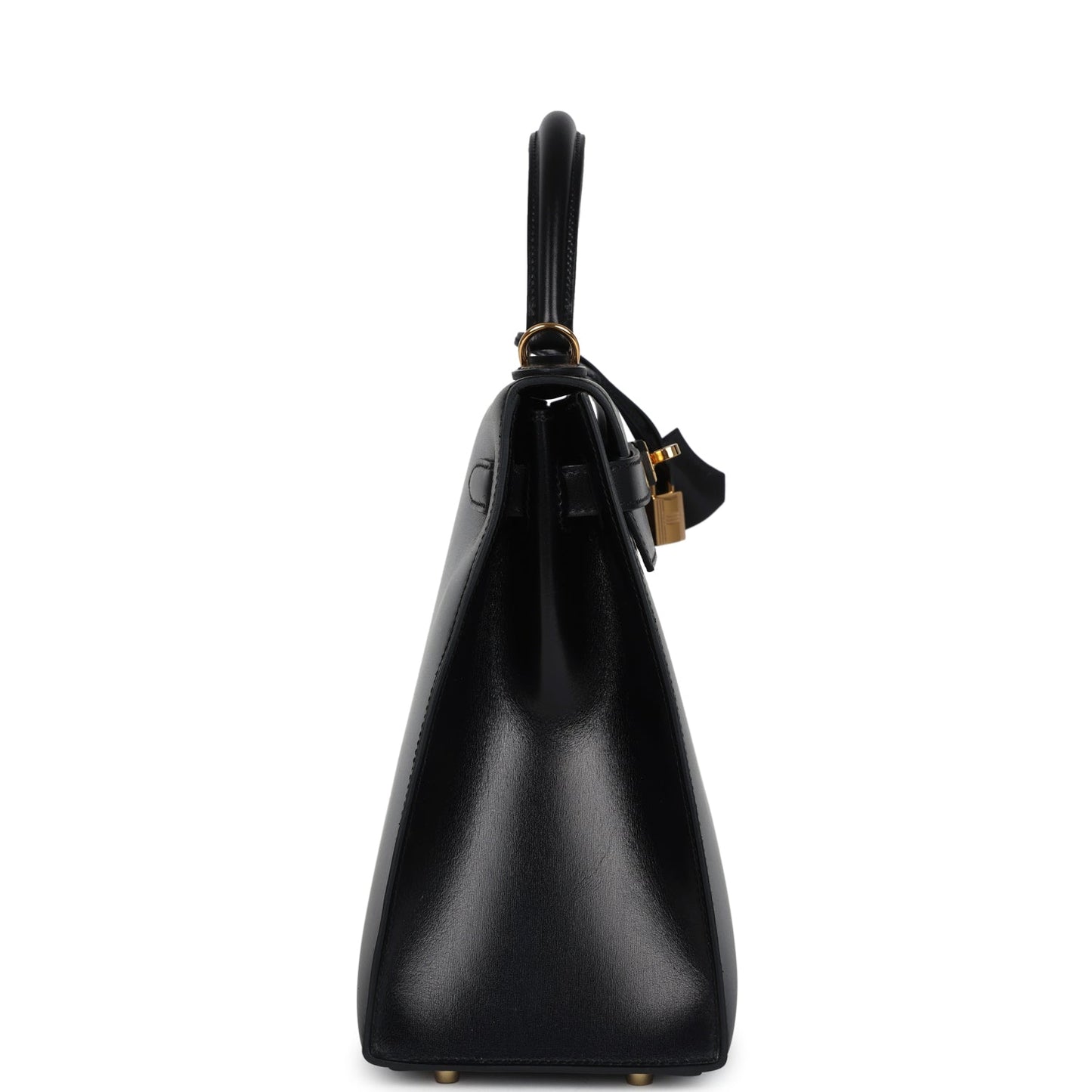 Hermes Kelly Sellier 32 Black Box Gold Hardware