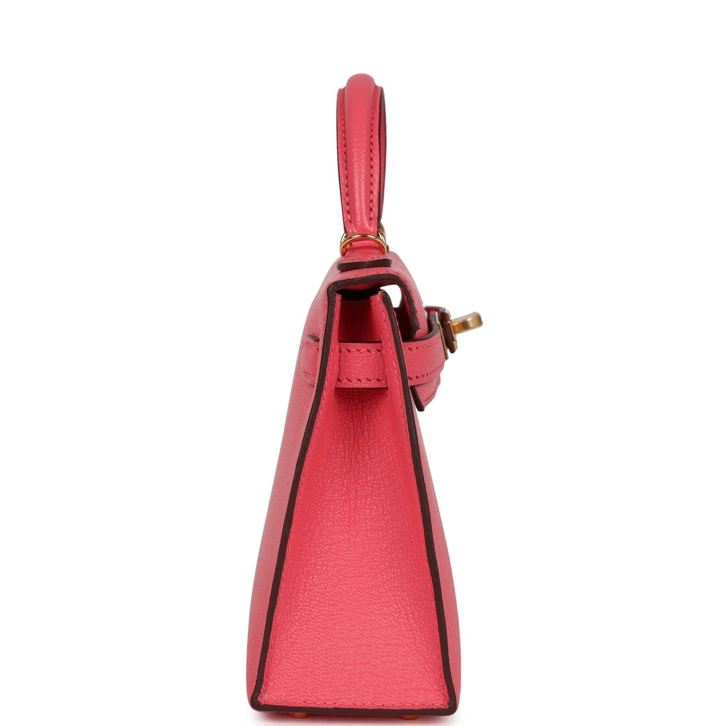 Hermes Kelly Sellier 20 Rose Lipstick Chevre Mysore Gold Hardware