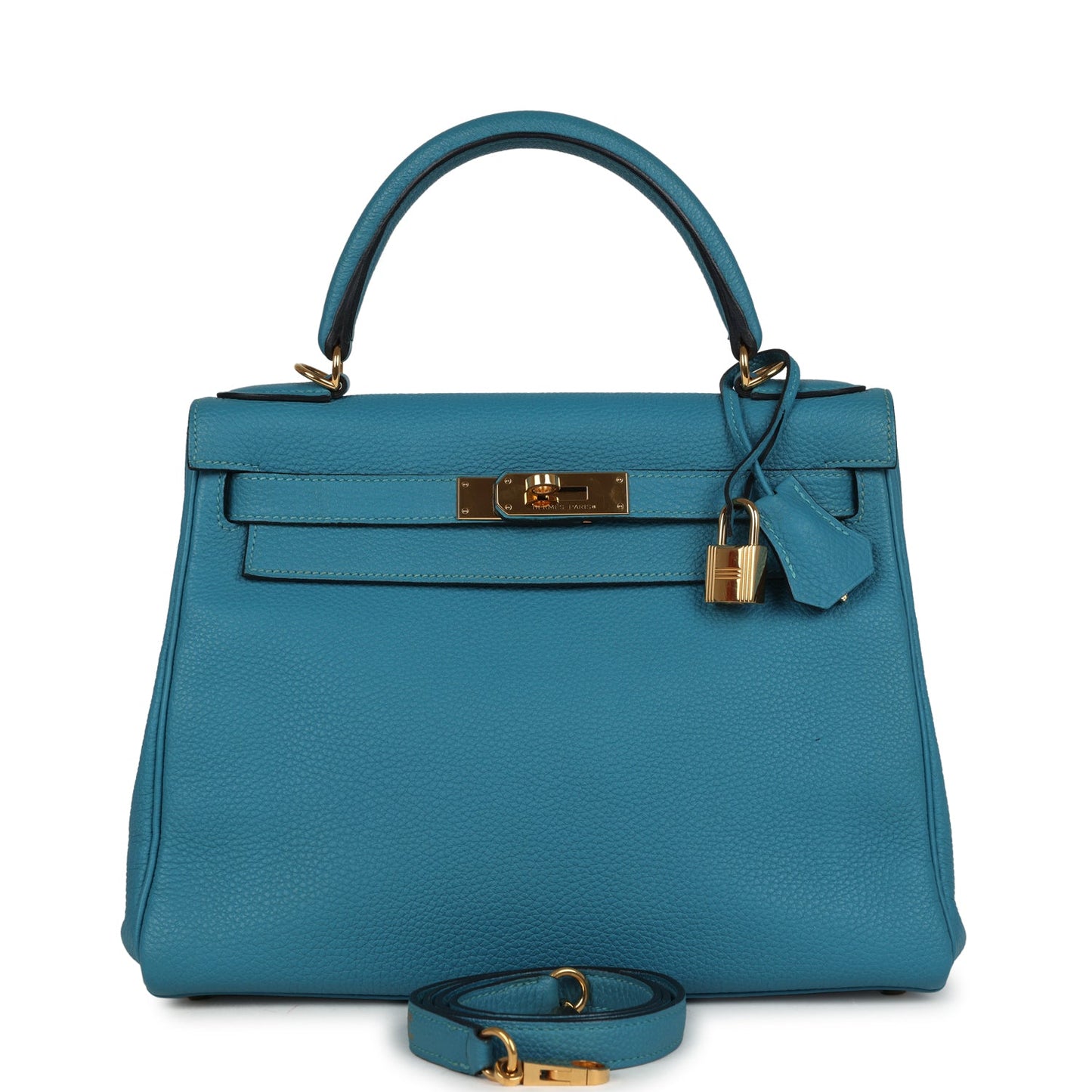 Hermes Kelly Retourne 28 Turquoise Togo Gold Hardware