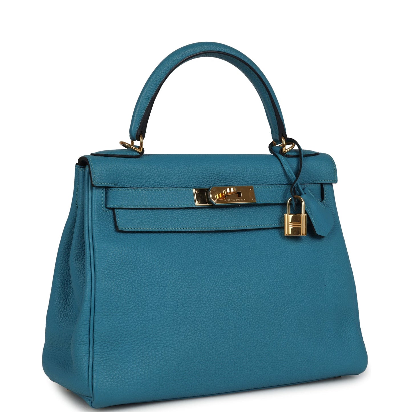 Hermes Kelly Retourne 28 Turquoise Togo Gold Hardware