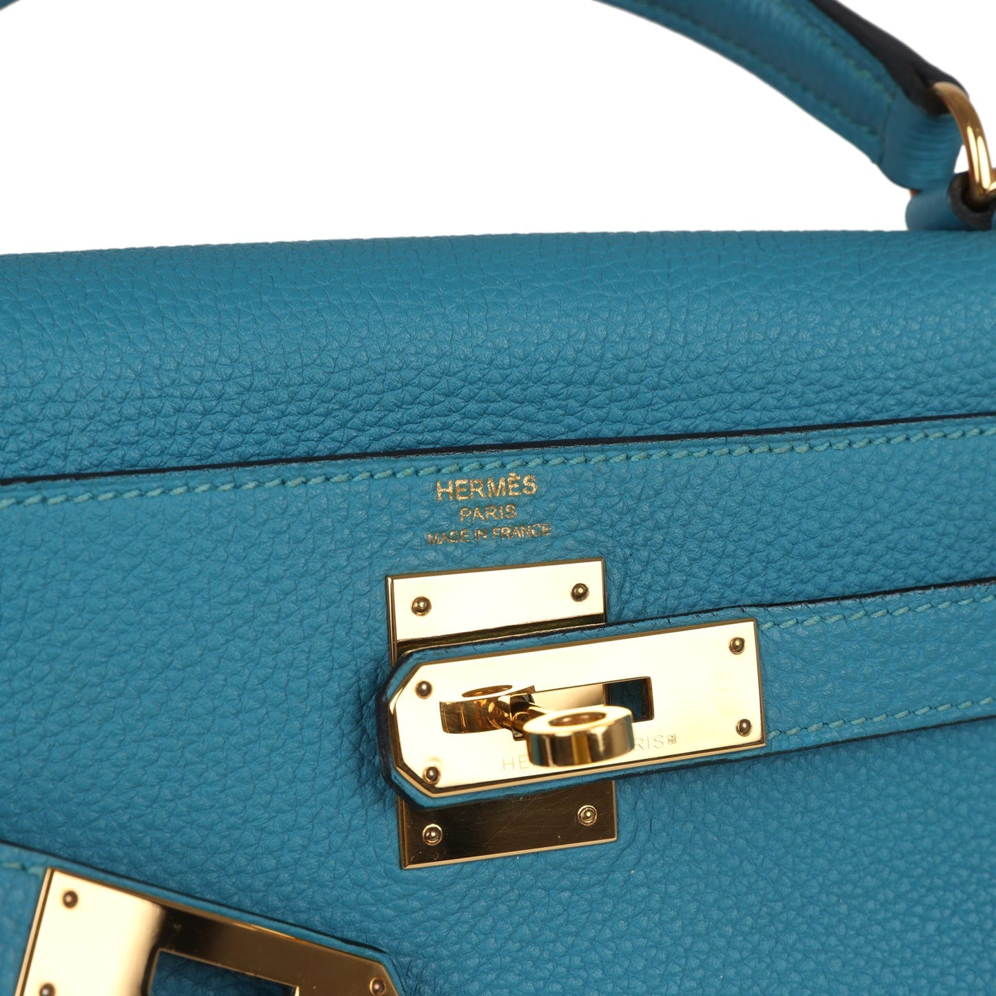 Hermes Kelly Retourne 28 Turquoise Togo Gold Hardware