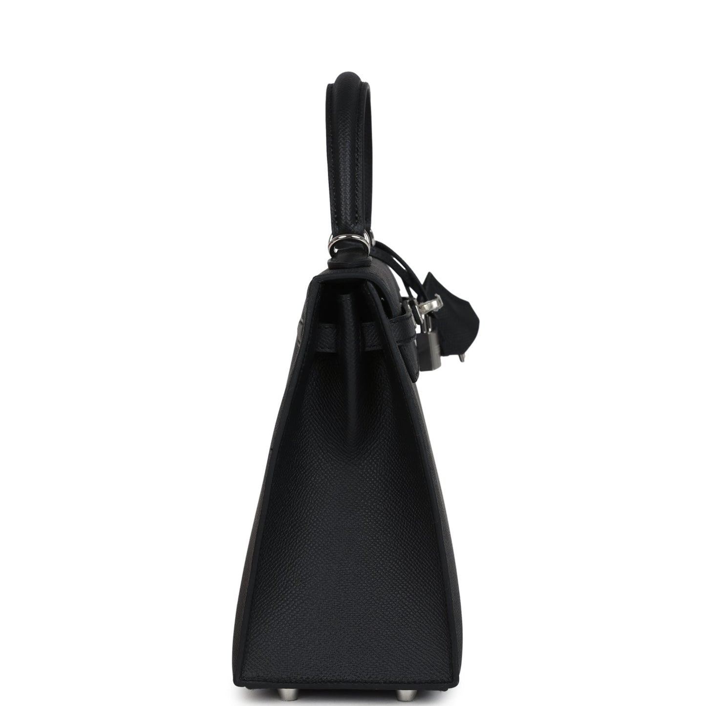 Hermes Kelly Sellier 25 Black Epsom Palladium Hardware