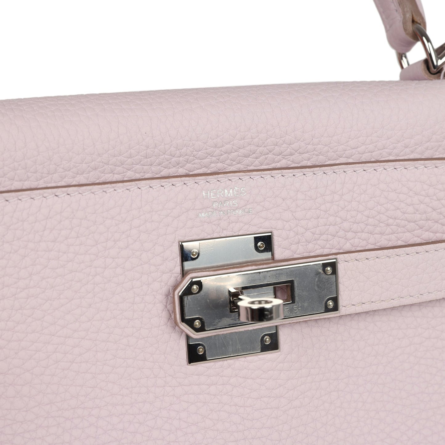Hermes Kelly Retourne 28 Mauve Pale Clemence Palladium Hardware