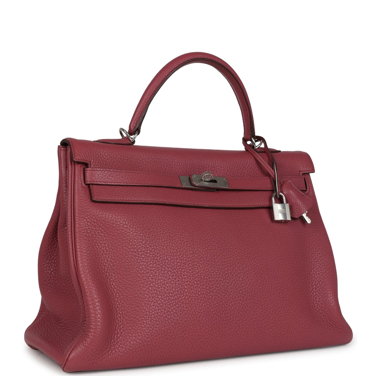 Hermes Retourne Kelly 35 Bois De Rose Clemence Palladium Hardware