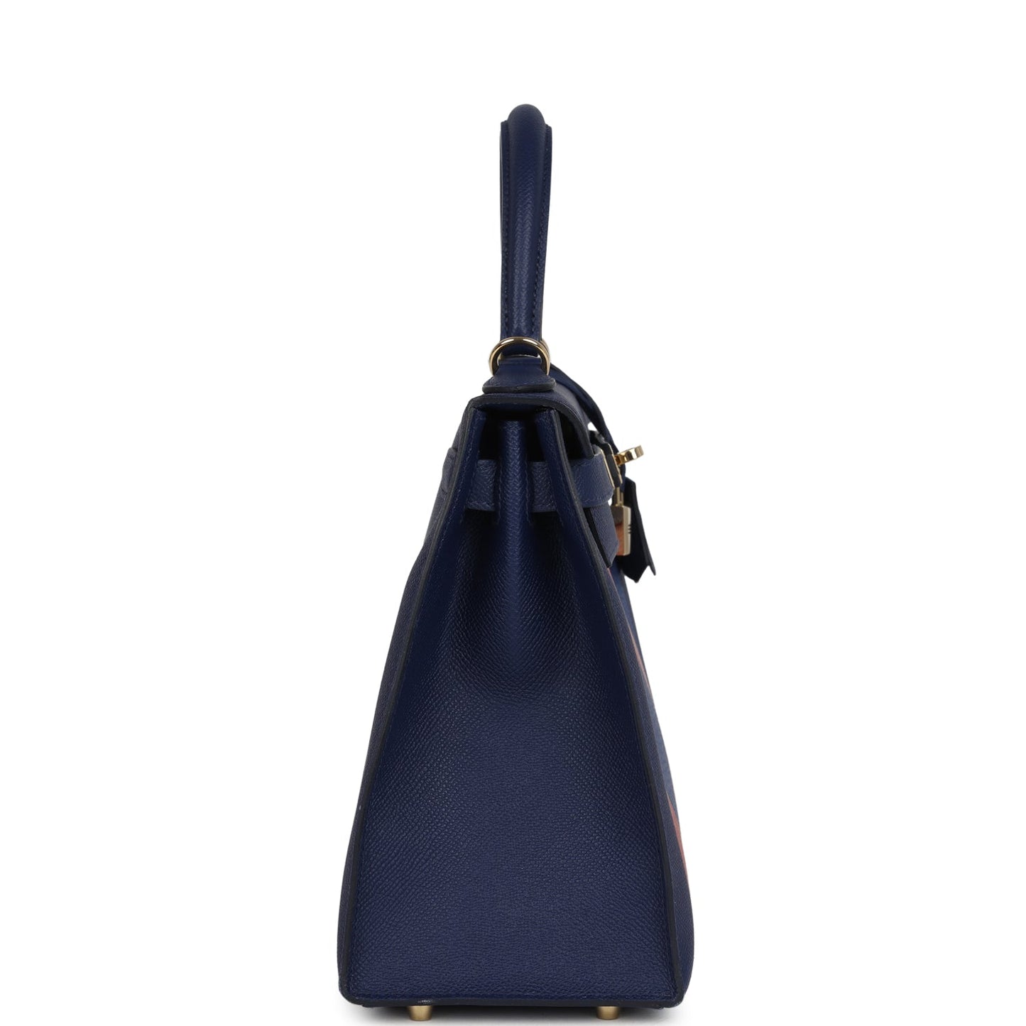 Hermes Special Order (HSS) Kellygraphie Kelly Sellier 28 "Lettre B" Bleu Nuit Epsom Permabrass Hardware