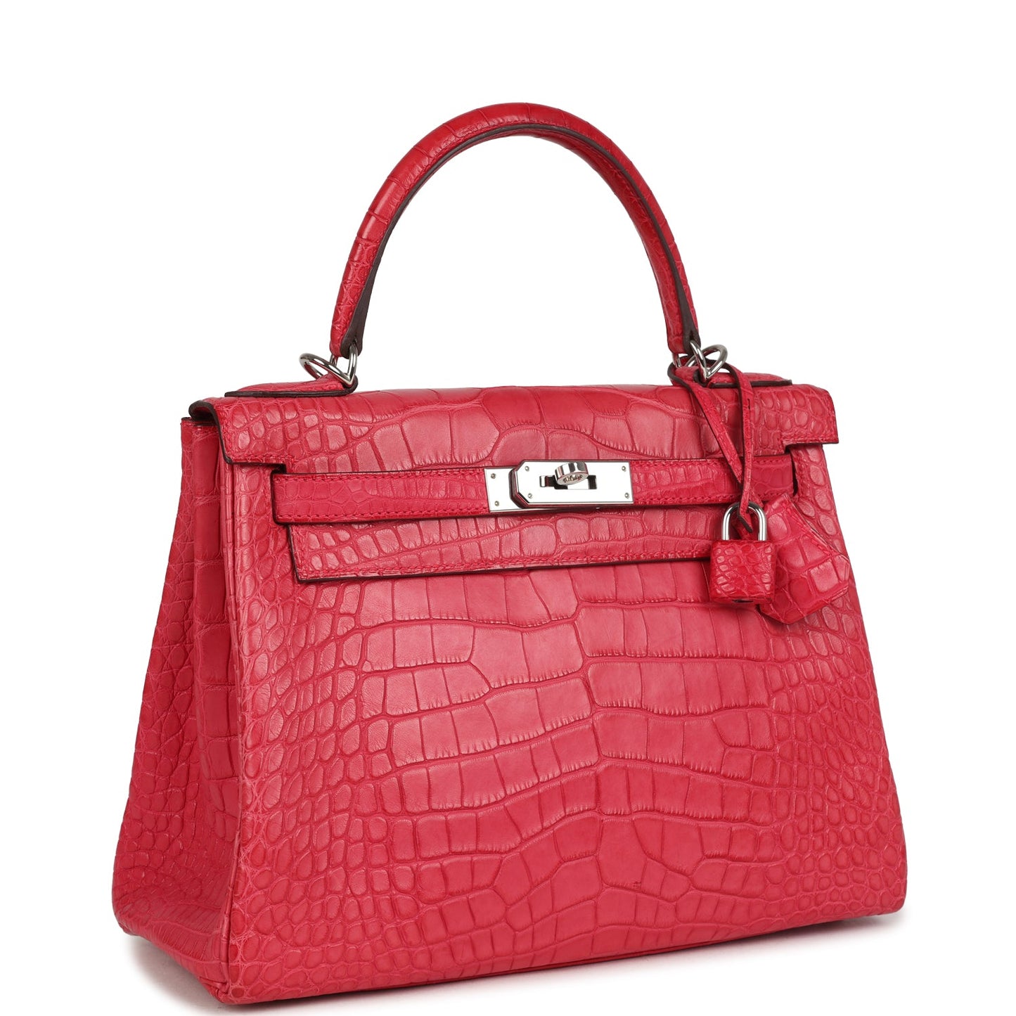 Hermes Kelly Retourne 28 Rose Extreme Matte Alligator Palladium Hardware